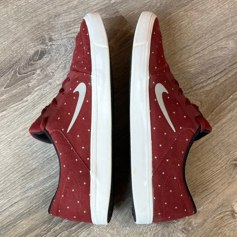 Nike SB Portmore Canvas Premium Sneakers Team Red White‎ Mens 13 UK 12 EU 47.5